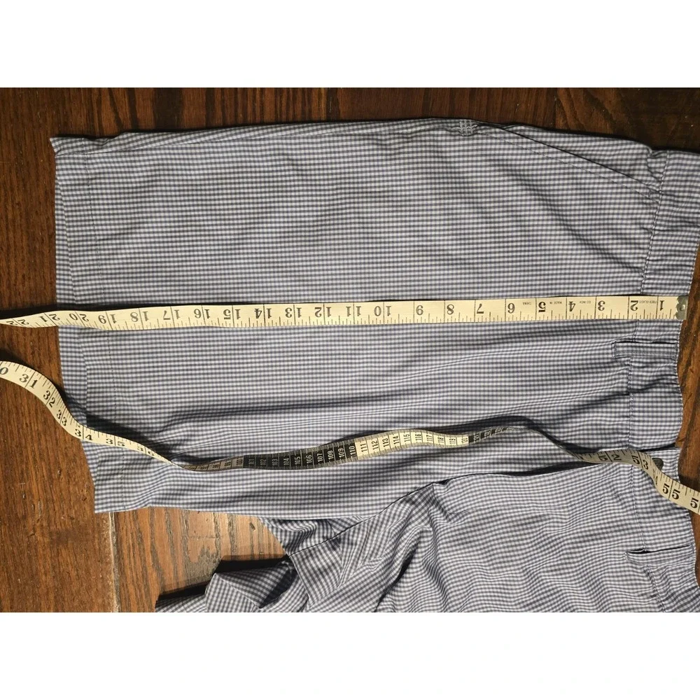 Adidas Mens Blue Gingham Check Golf Shorts Size 40‎ Stretch Performance Active